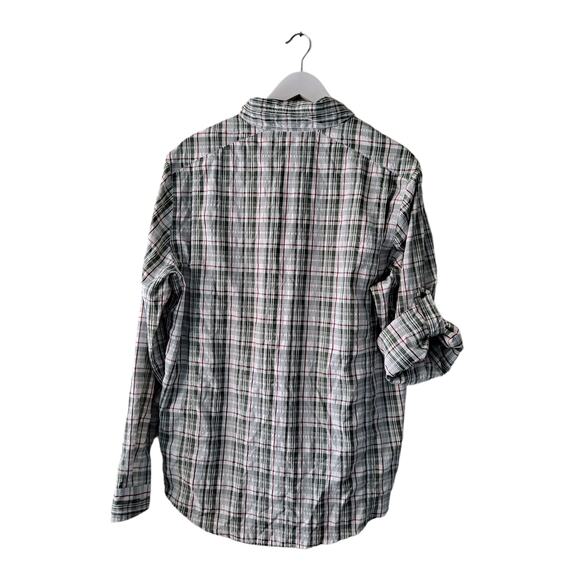 L.L. Bean PFG Multicolored Plaid Shirt w/ Roll Tab Sleeves - Men Size M - Picture 2 of 14
